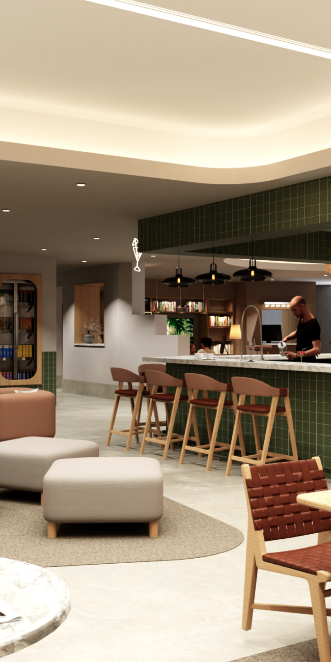 Renovación Hotel Santa Fe: lobby y recepción remodelados bajo la supervisión técnica de Acerta en CDMX.