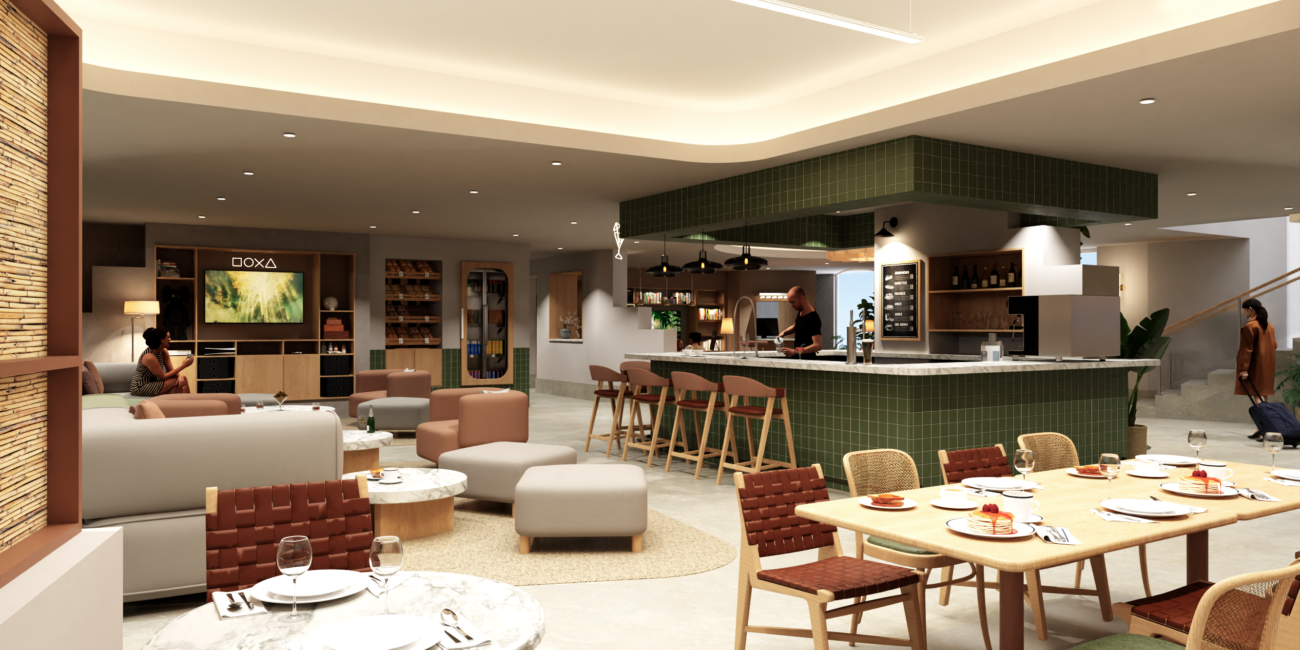 Renovación Hotel Santa Fe: lobby y recepción remodelados bajo la supervisión técnica de Acerta en CDMX.